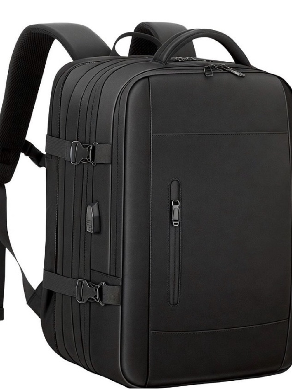 Black Men's Women’s Travel Backpack – Sleek Commuter Bag